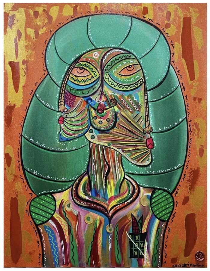 Acrylgemälde „Das eigene Universum“ von Di Martino: Spirituelle Malerei über Mikrokosmos, Licht, Selbstfürsorge und die schöpferische Verbindung zur galaktischen Einheit.
