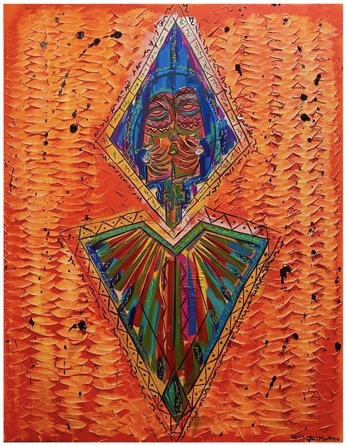 Visionäres Gemälde „Der Diamant“ von Di Martino: Ausdrucksstarke Acrylmalerei in Spachteltechnik über inneres Potenzial, Selbstentfaltung und bewusste Lebensgestaltung.