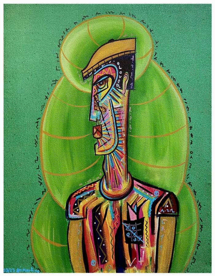 Acrylgemälde „Der Weg des Mannes“ von Di Martino: Auftragskunst über moderne Männlichkeit, emotionale Reife und den inneren Entwicklungsweg eines Mannes.
