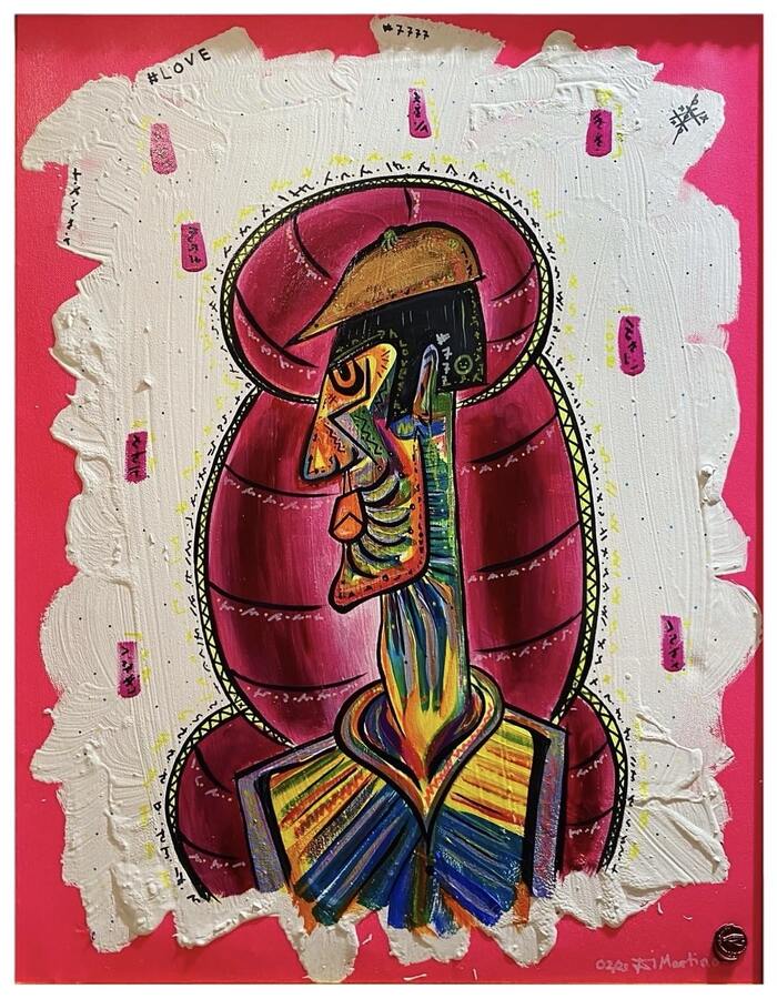 Acrylgemälde „Mann werden – Mann sein“ von Di Martino: Ausdrucksstarke Auseinandersetzung mit Männlichkeit, Selbstfindung und emotionaler Stärke in einer modernen Welt.