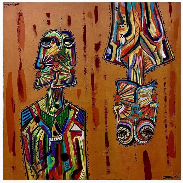 Acrylgemälde „Matrix“ von Di Martino: Künstlerische Reflexion über Gegensätze, innere Balance und bewusste Selbstführung in einer komplexen Welt.